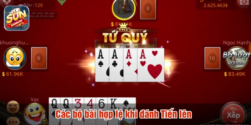 Các bộ bài hợp lệ khi đánh Tiến lên