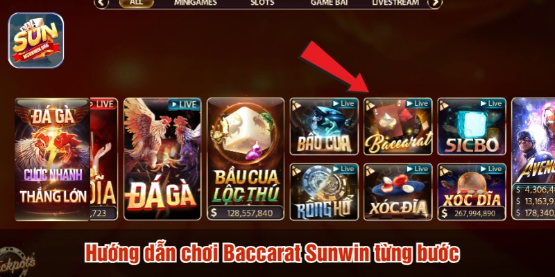 Hướng dẫn chơi Baccarat Sunwin từng bước